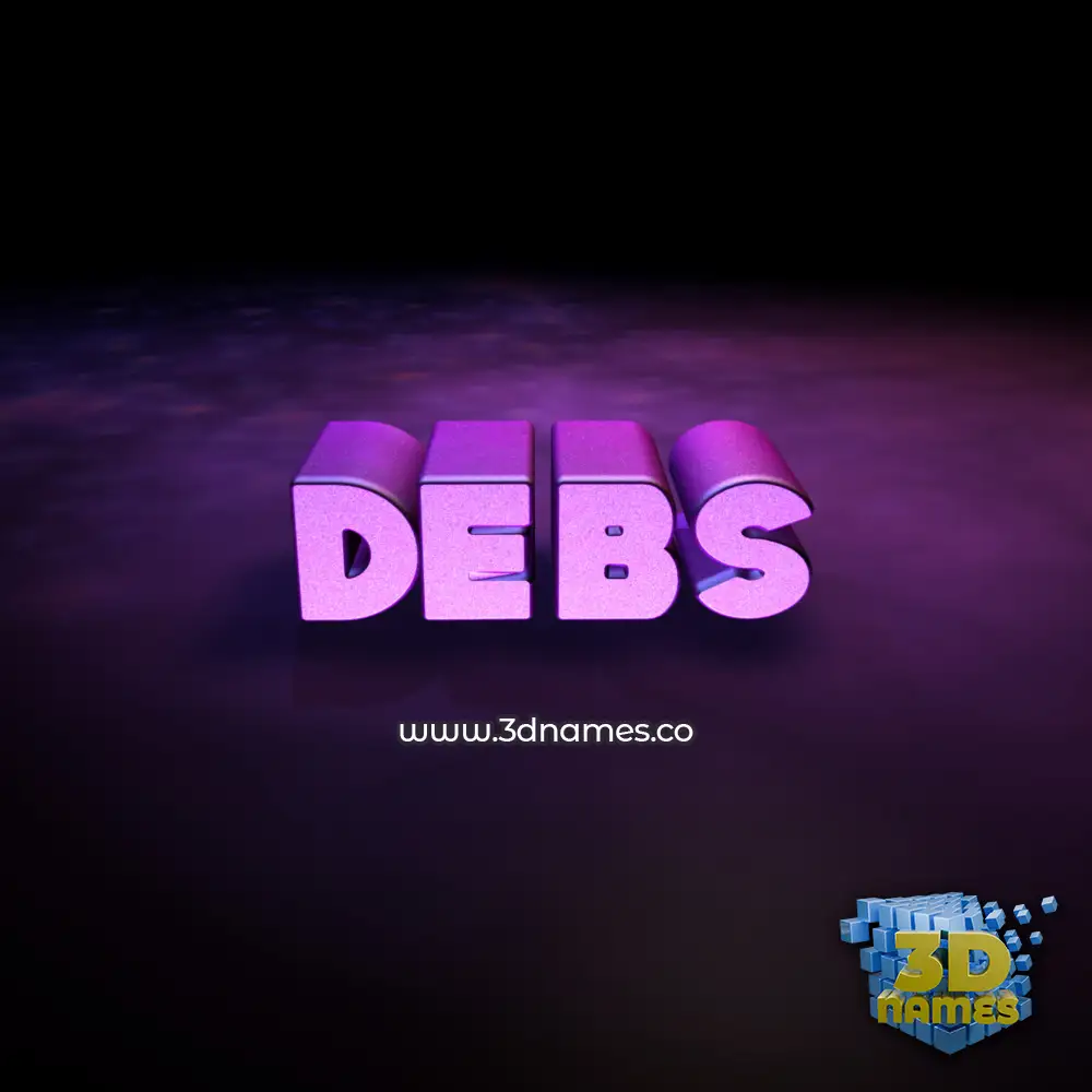 debs in Big Purple style - 3D name wallpaper