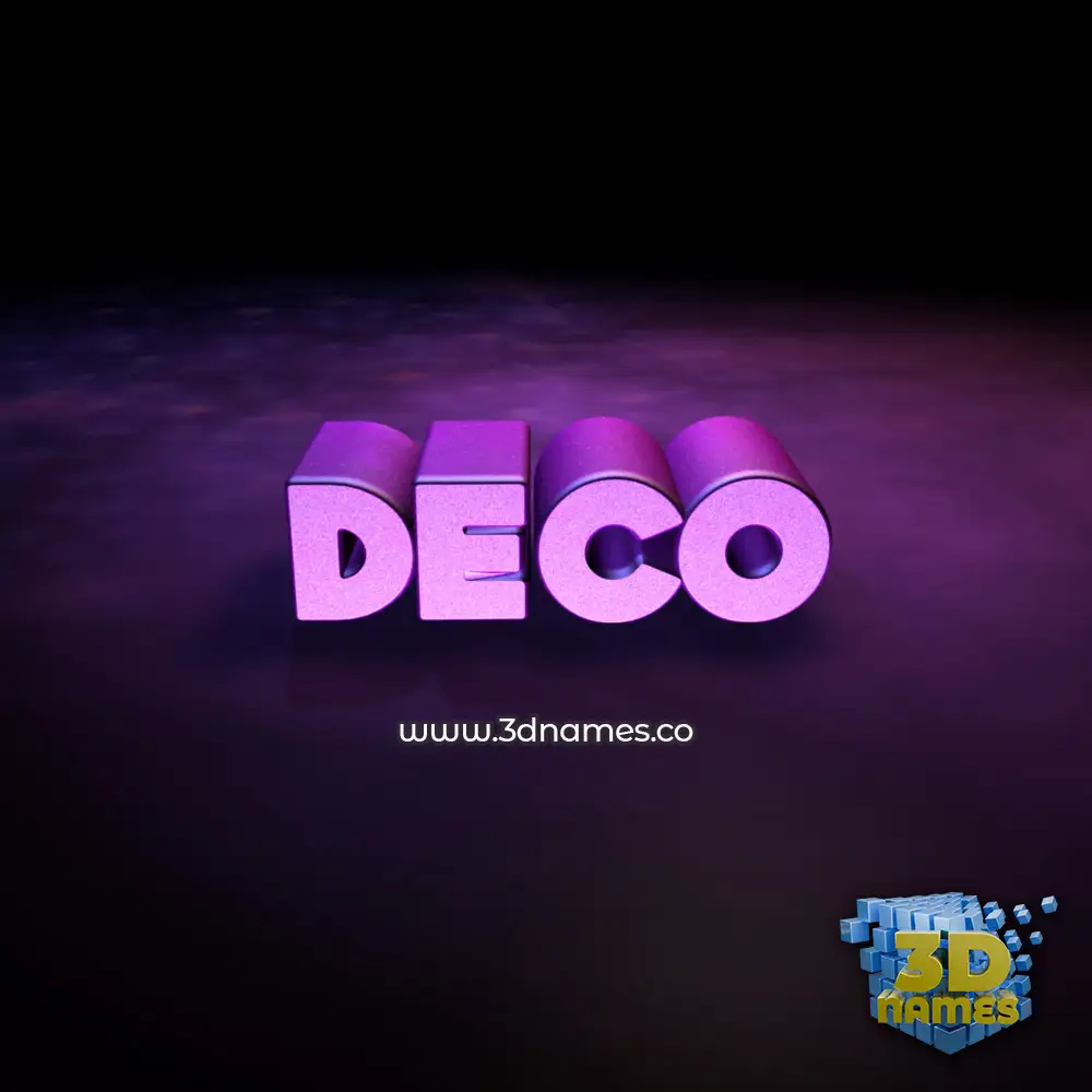 deco in Big Purple style - 3D name wallpaper