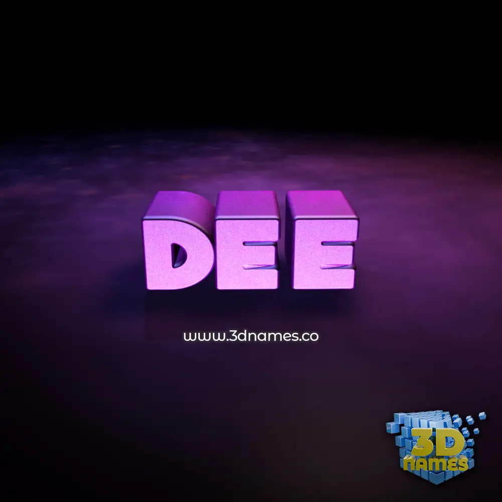 dee in Big Purple style - 3D name wallpaper