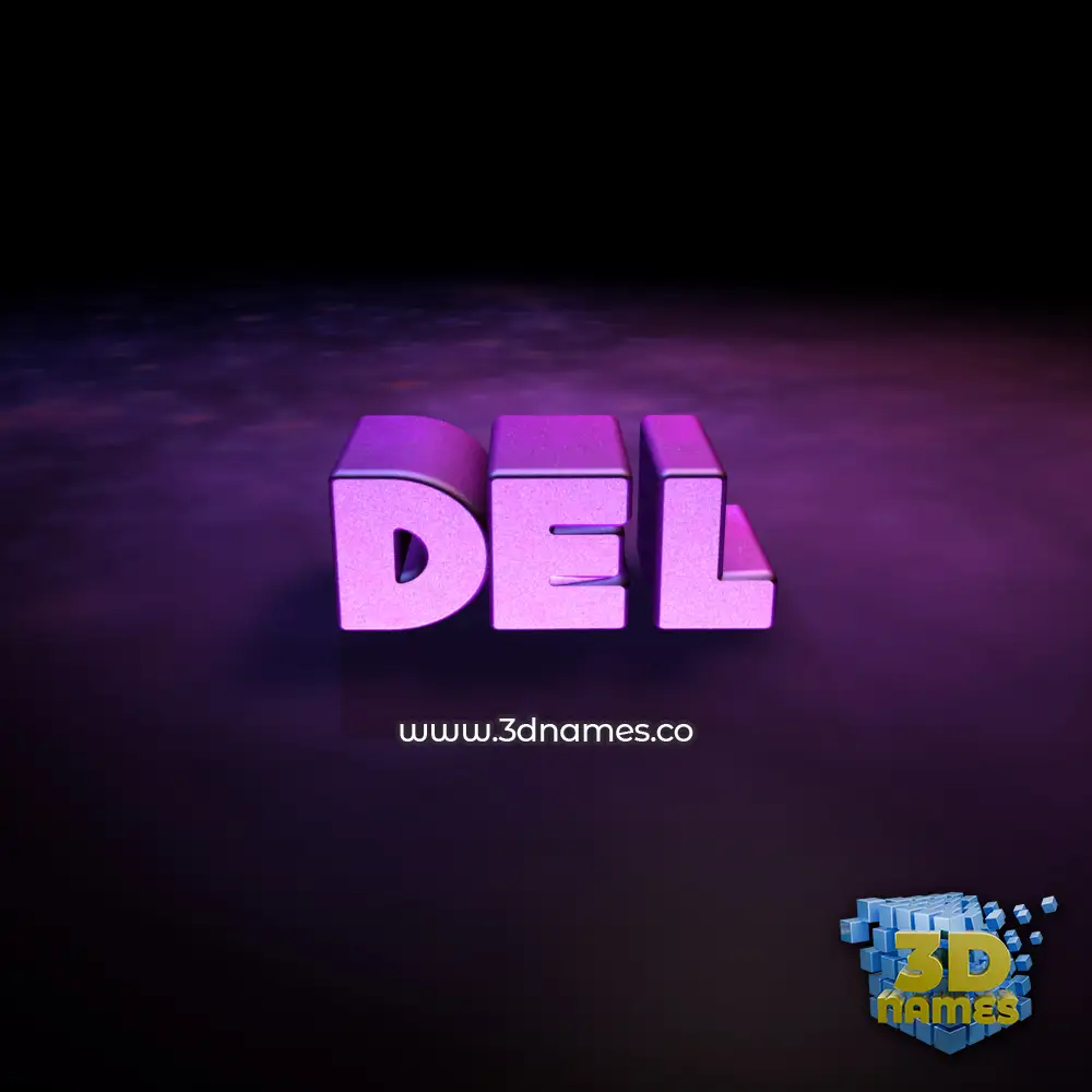 del in Big Purple style - 3D name wallpaper