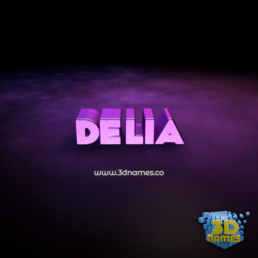 delia in Big Purple style - 3D name wallpaper