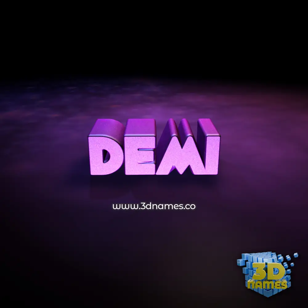 demi in Big Purple style - 3D name wallpaper