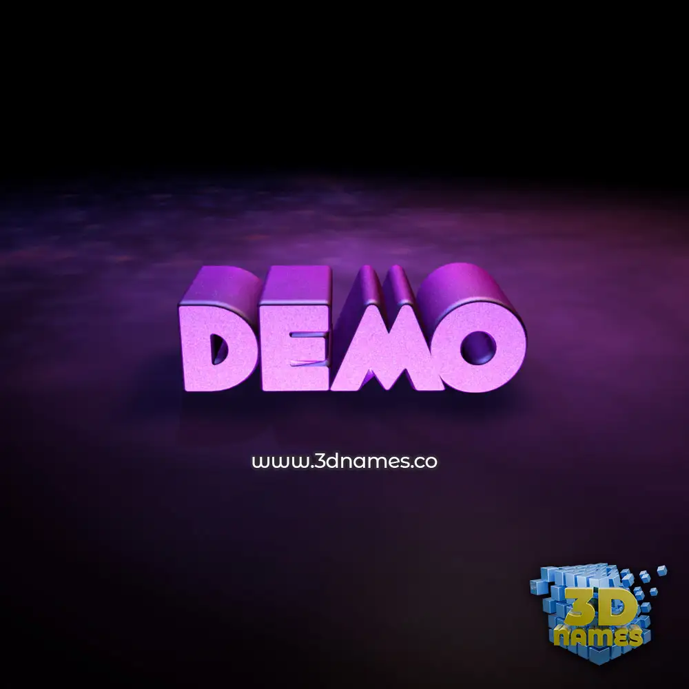 demo in Big Purple style - 3D name wallpaper
