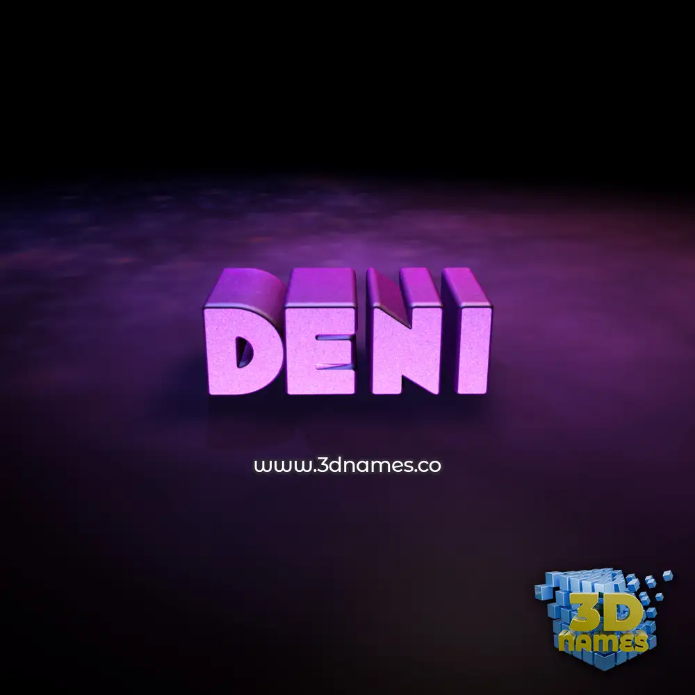 deni in Big Purple style - 3D name wallpaper
