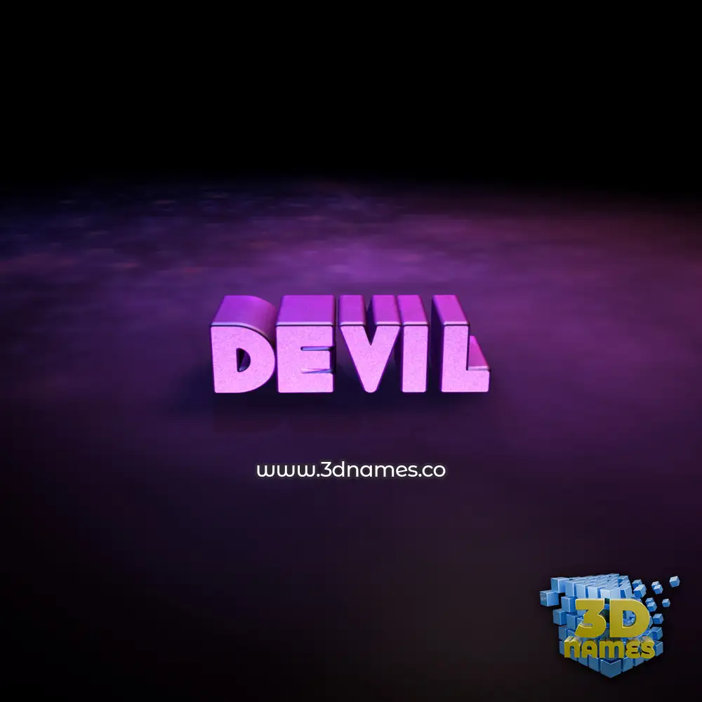 devil in Big Purple style - 3D name wallpaper