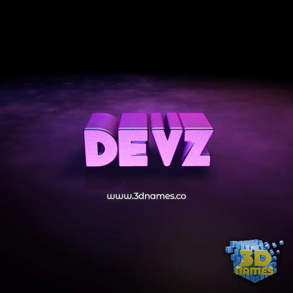 devz in Big Purple style - 3D name wallpaper