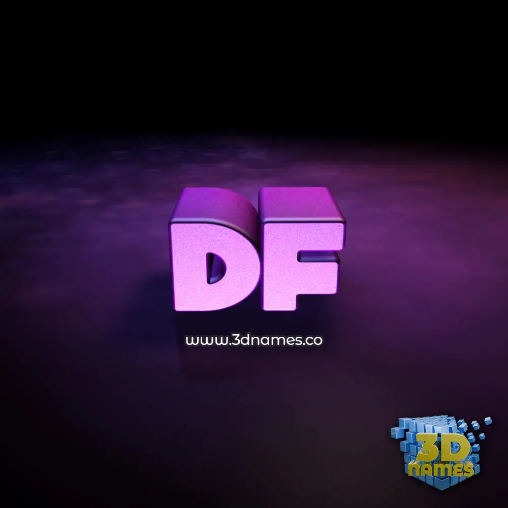 df in Big Purple style - 3D name wallpaper