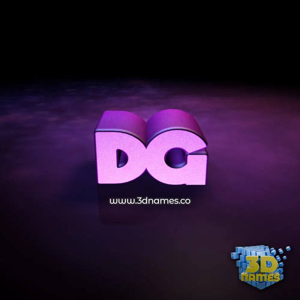 dg in Big Purple style - 3D name wallpaper