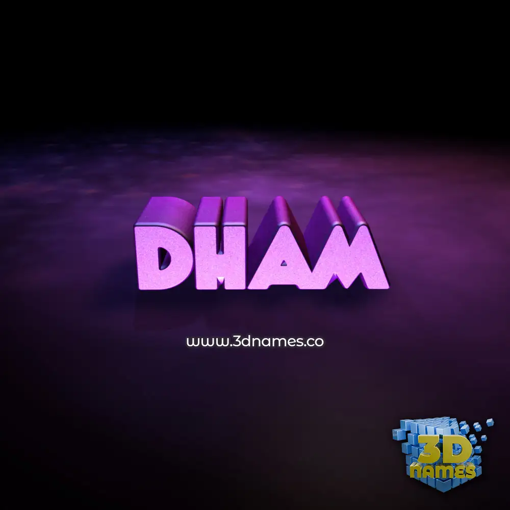 dham in Big Purple style - 3D name wallpaper