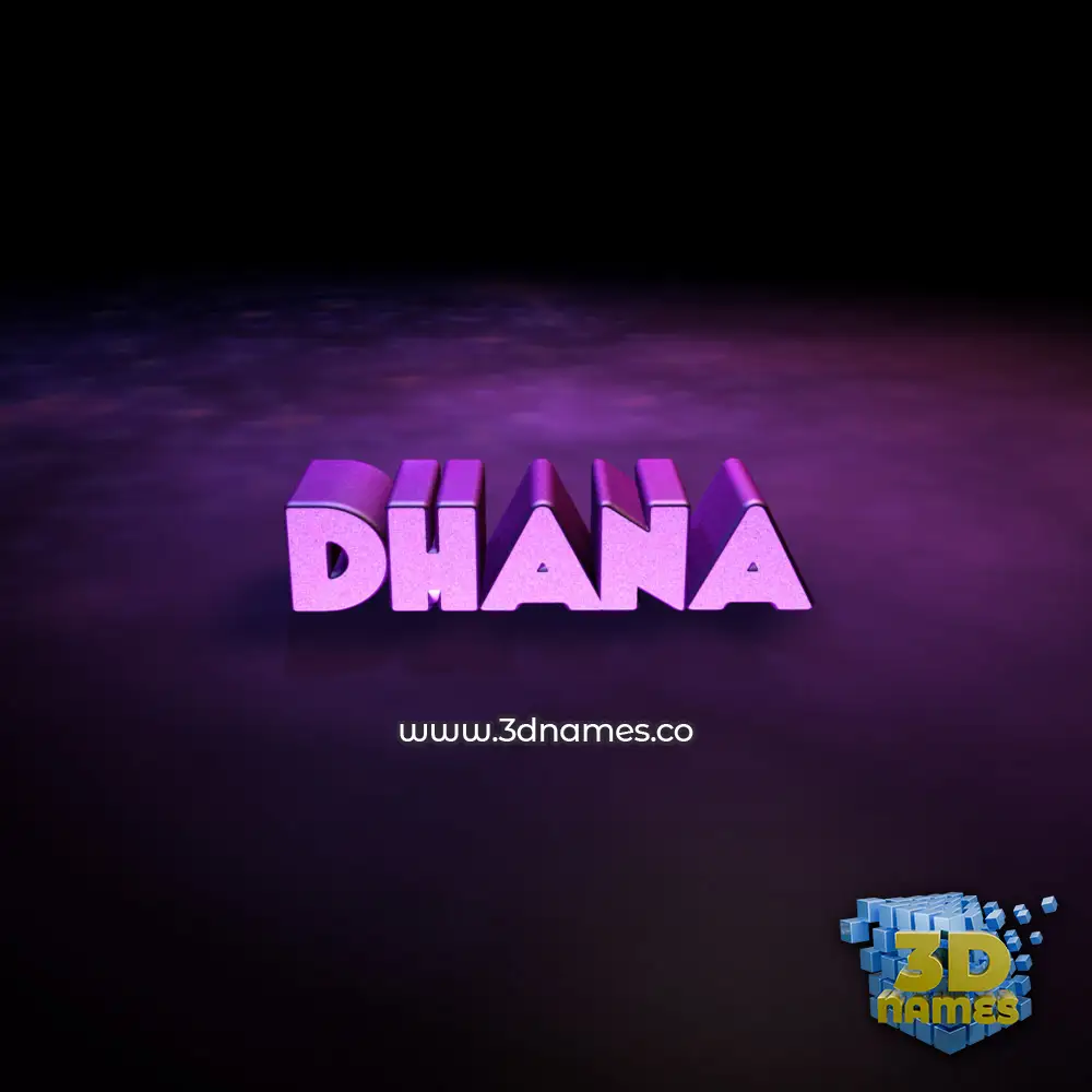 dhana in Big Purple style - 3D name wallpaper