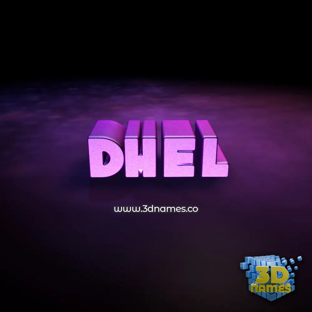 dhel in Big Purple style - 3D name wallpaper