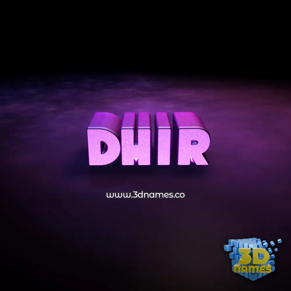 dhir in Big Purple style - 3D name wallpaper