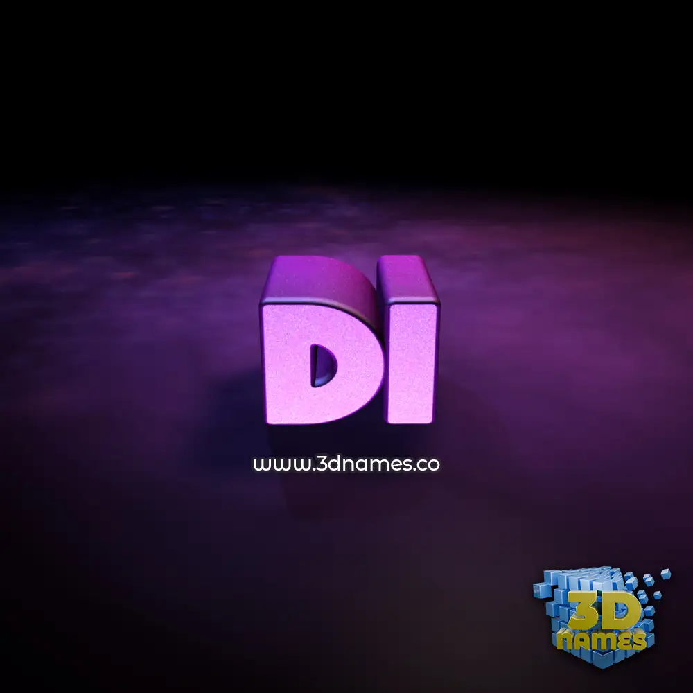 di in Big Purple style - 3D name wallpaper