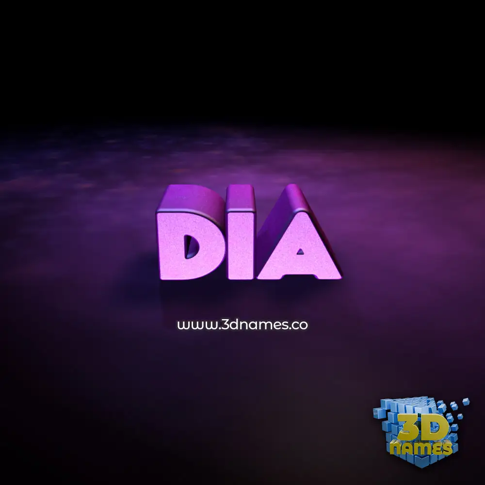 dia in Big Purple style - 3D name wallpaper