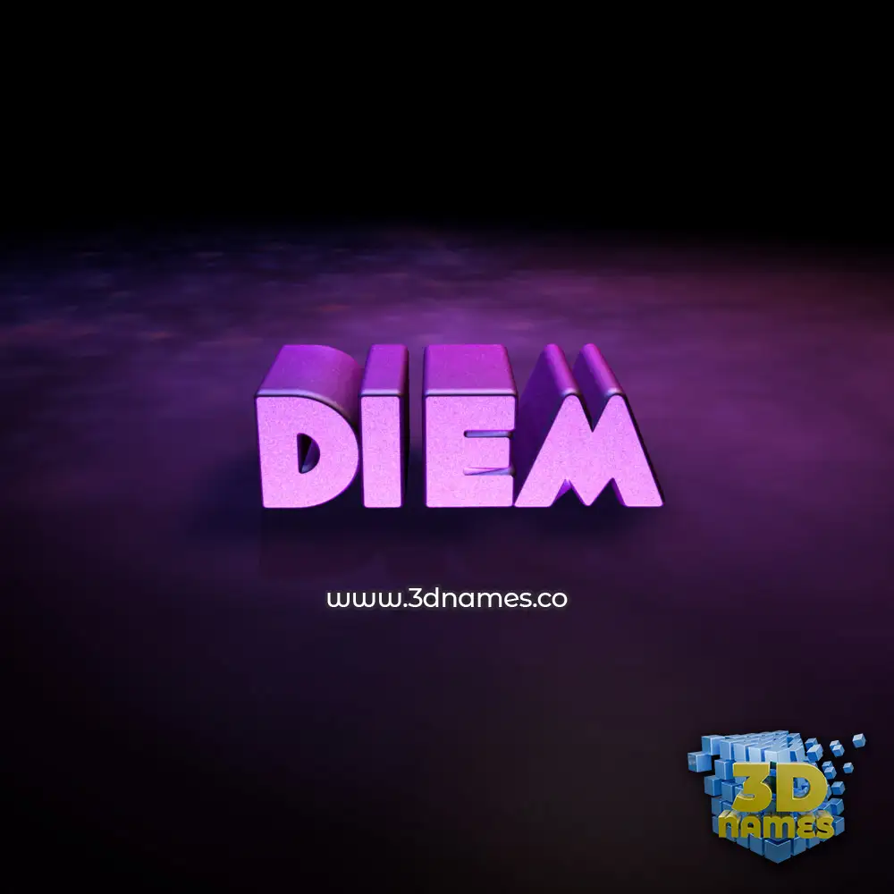 diem in Big Purple style - 3D name wallpaper