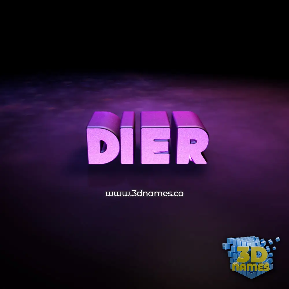 dier in Big Purple style - 3D name wallpaper