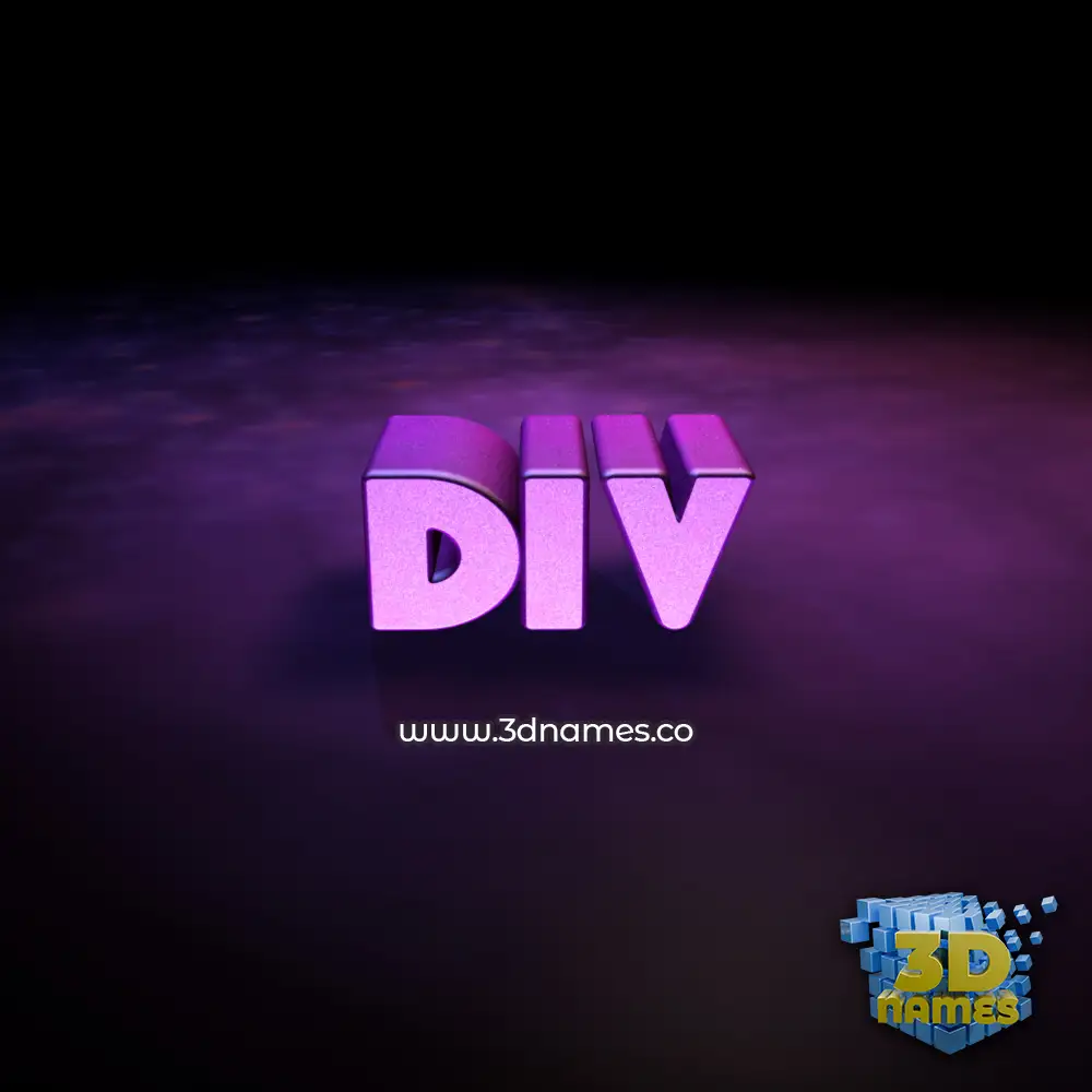 div in Big Purple style - 3D name wallpaper