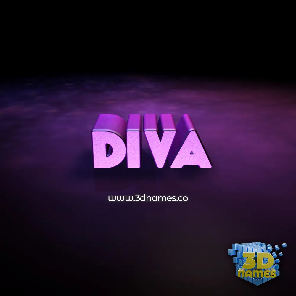diva in Big Purple style - 3D name wallpaper