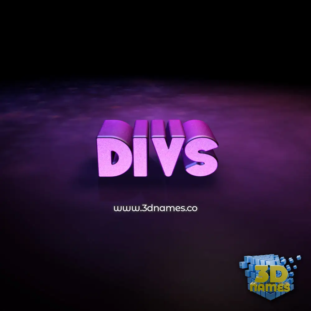 divs in Big Purple style - 3D name wallpaper
