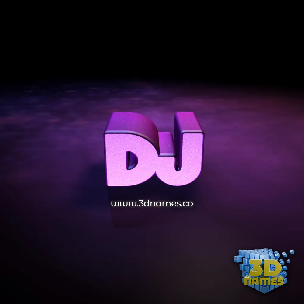 dj in Big Purple style - 3D name wallpaper