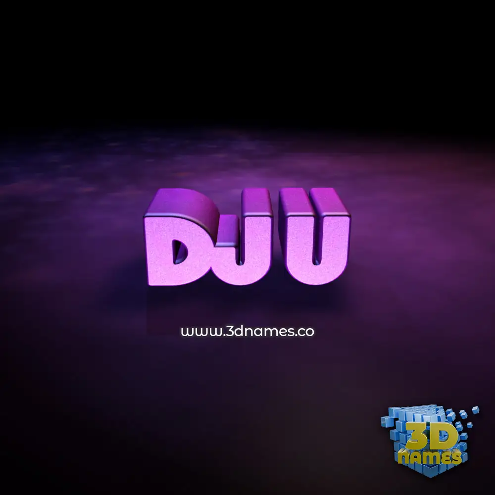 dju in Big Purple style - 3D name wallpaper