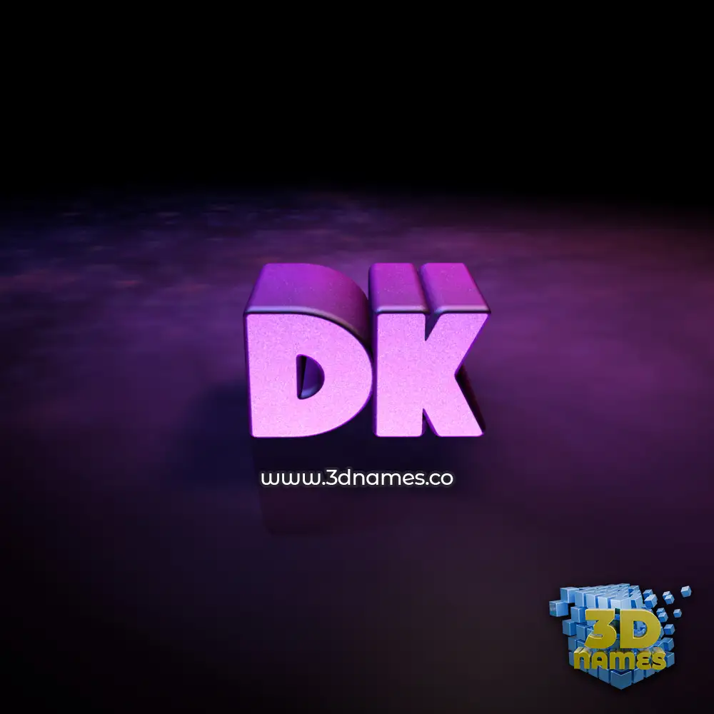 dk in Big Purple style - 3D name wallpaper