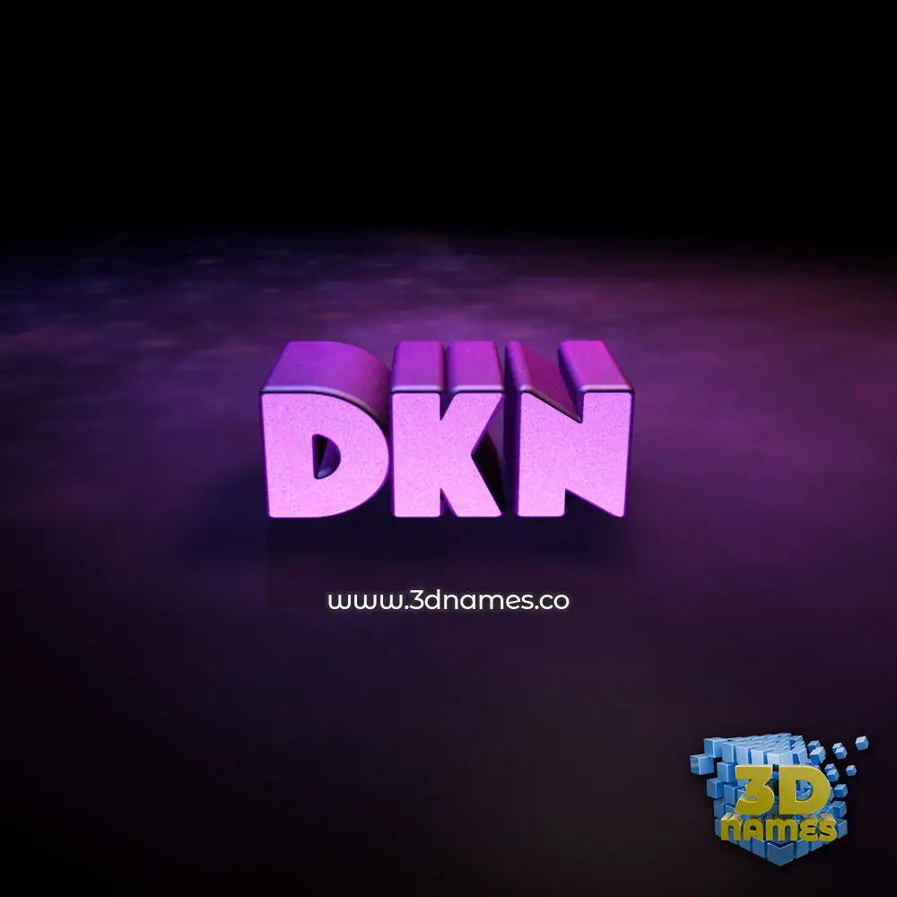 dkn in Big Purple style - 3D name wallpaper
