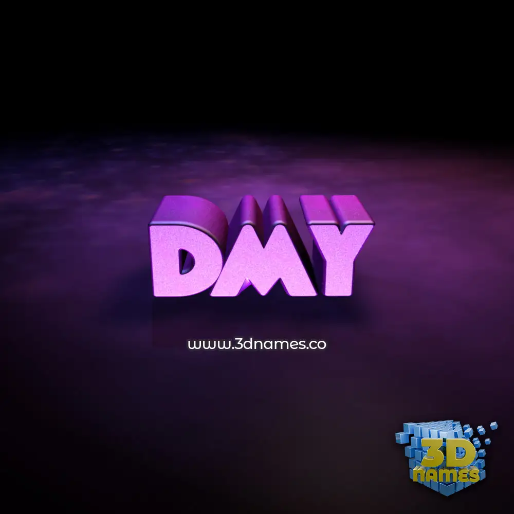 dmy in Big Purple style - 3D name wallpaper