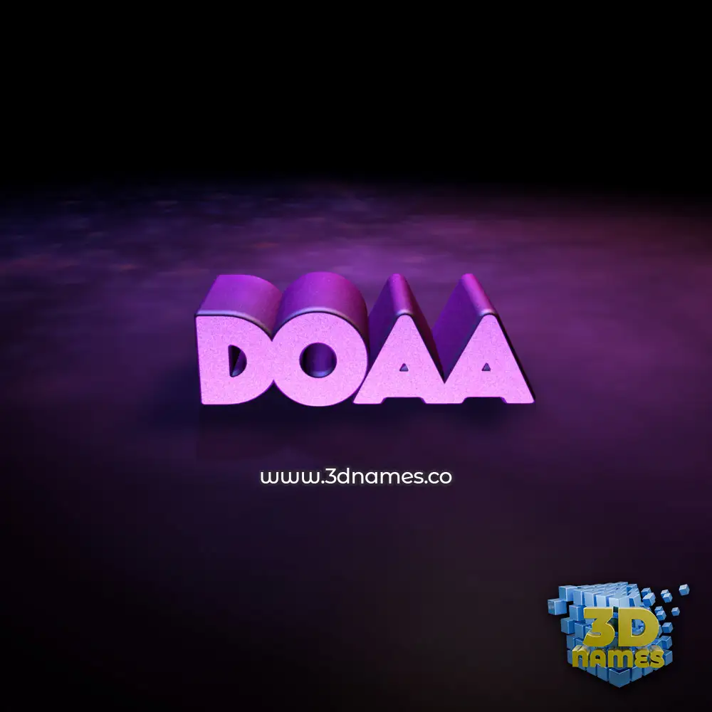 doaa in Big Purple style - 3D name wallpaper