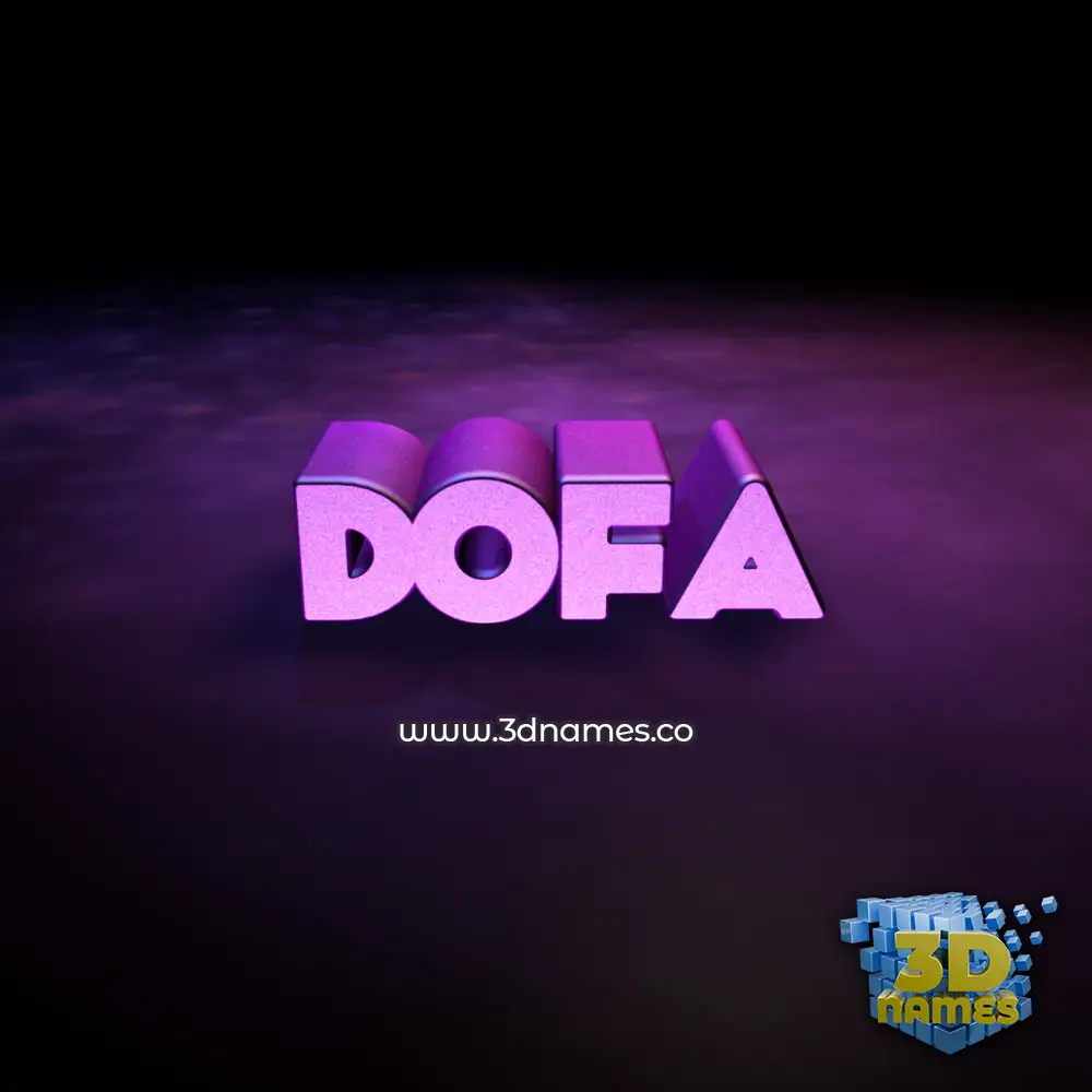 dofa in Big Purple style - 3D name wallpaper