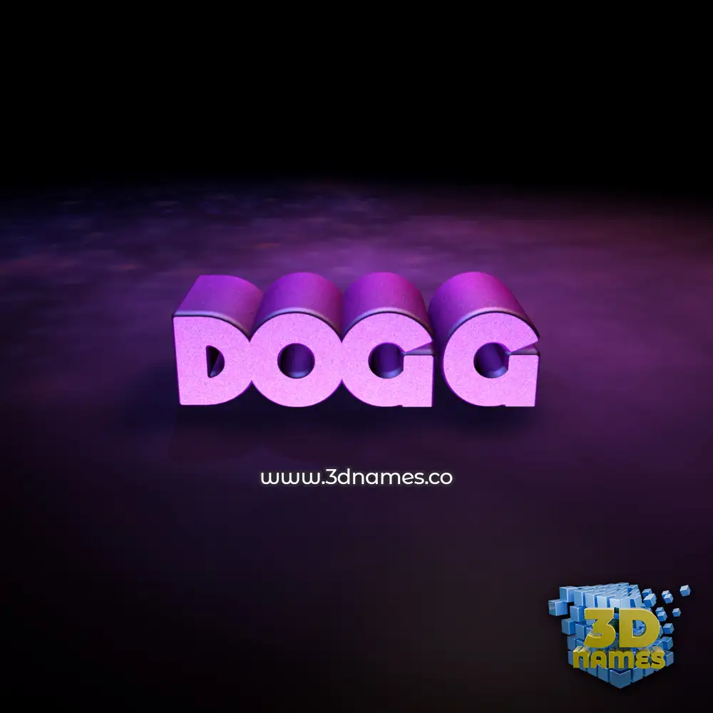 dogg in Big Purple style - 3D name wallpaper