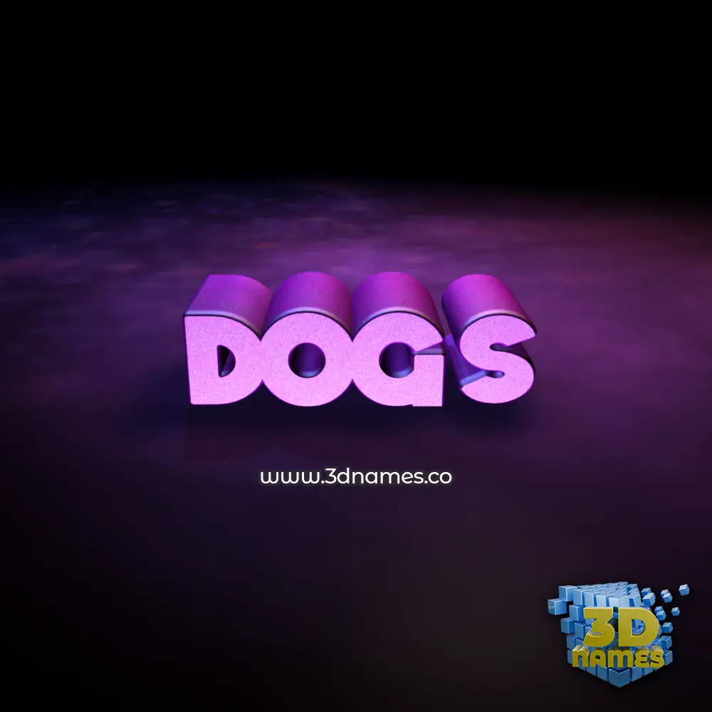 dogs in Big Purple style - 3D name wallpaper