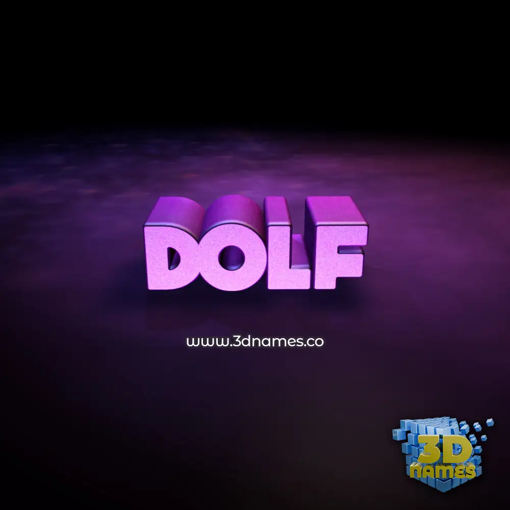 dolf in Big Purple style - 3D name wallpaper