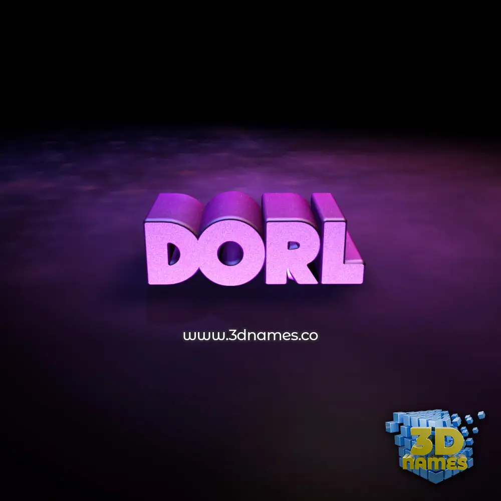 dorl in Big Purple style - 3D name wallpaper