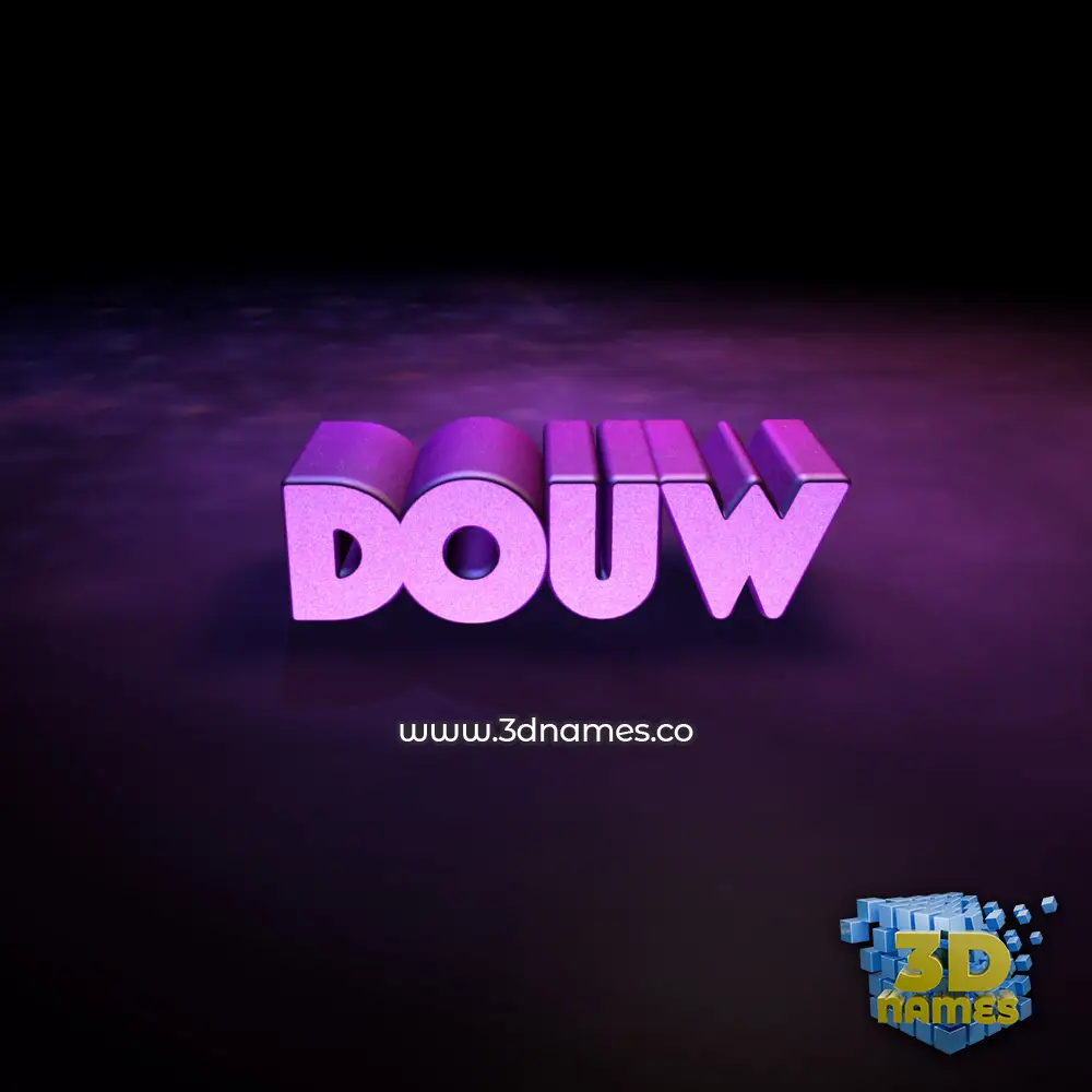 douw in Big Purple style - 3D name wallpaper