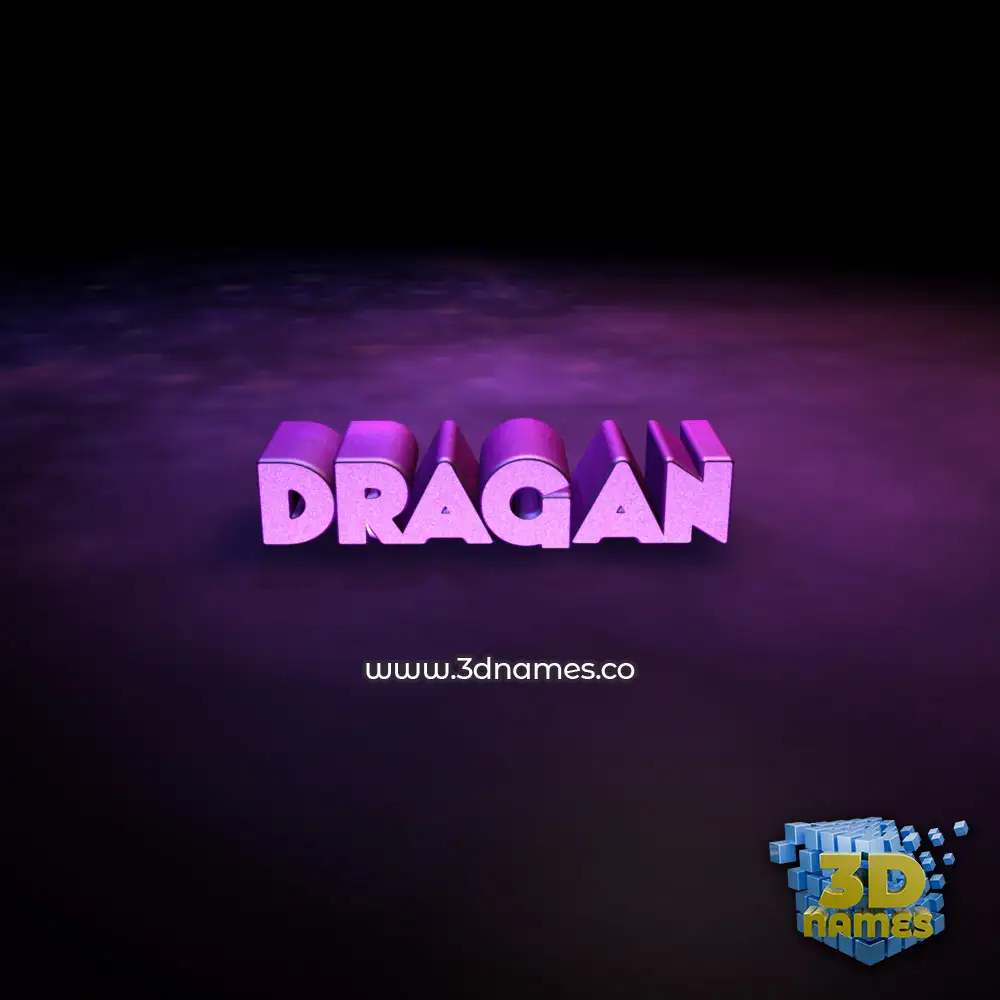 dragan in Big Purple style - 3D name wallpaper