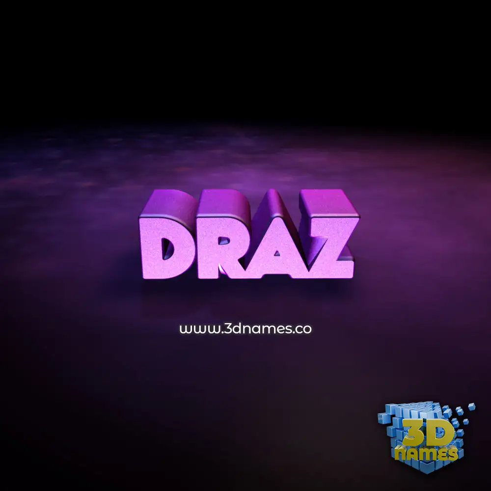 draz in Big Purple style - 3D name wallpaper