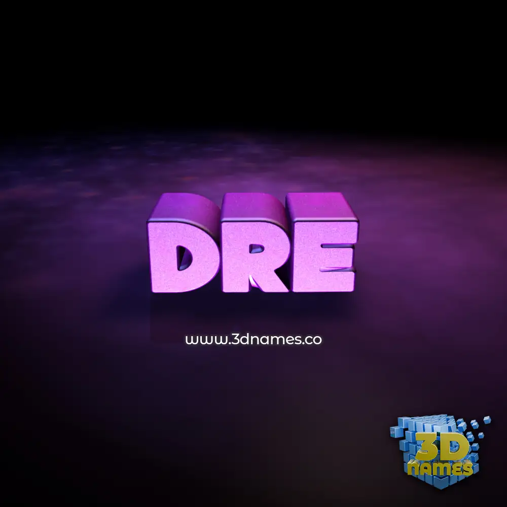 dre in Big Purple style - 3D name wallpaper