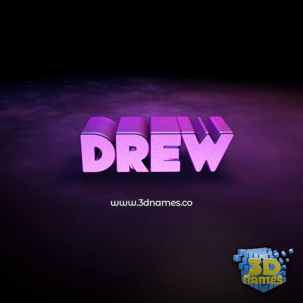 drew in Big Purple style - 3D name wallpaper
