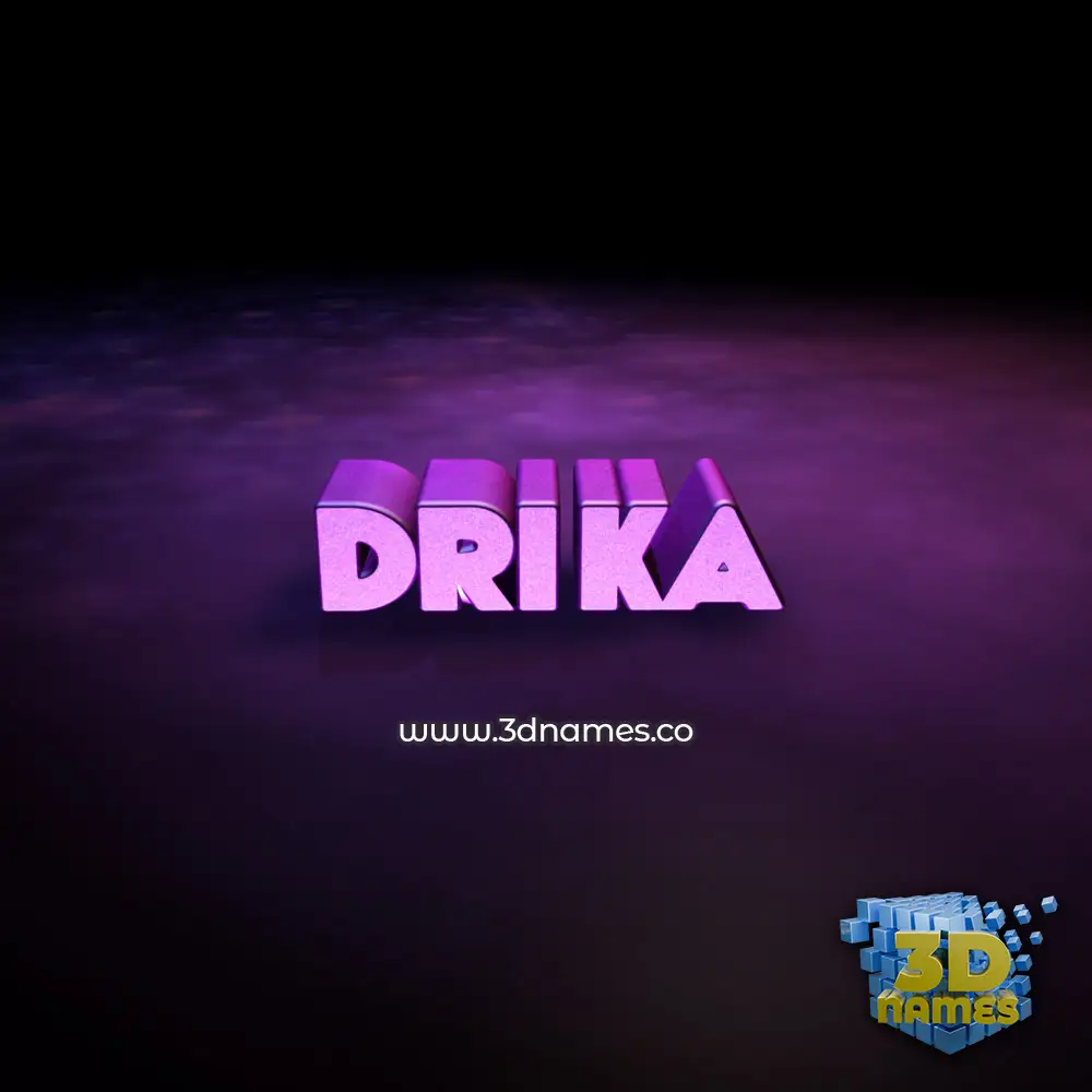 drika in Big Purple style - 3D name wallpaper