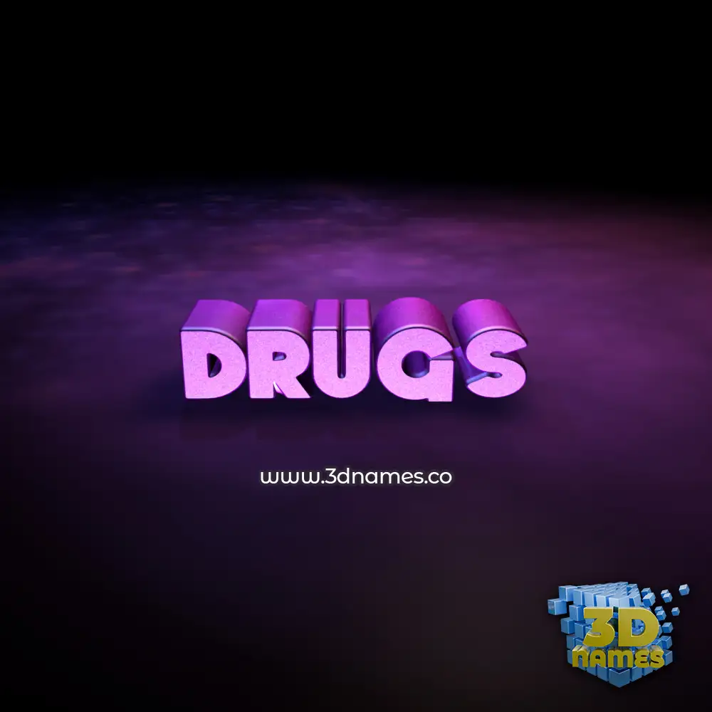 drugs in Big Purple style - 3D name wallpaper