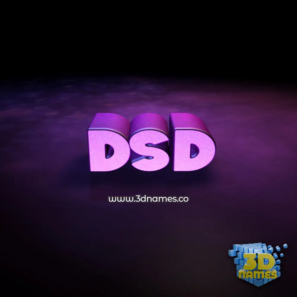dsd in Big Purple style - 3D name wallpaper