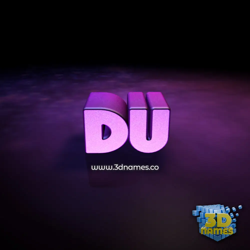 du in Big Purple style - 3D name wallpaper