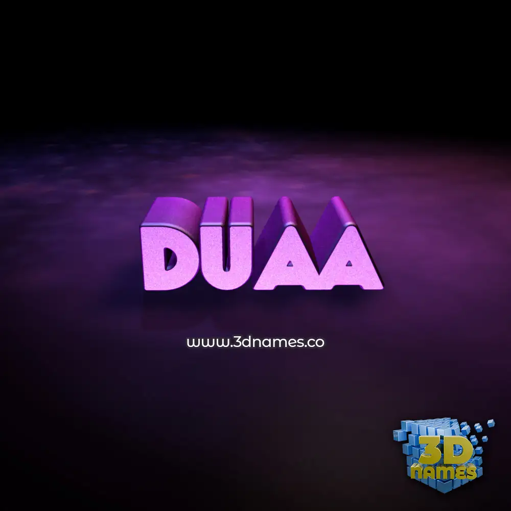 duaa in Big Purple style - 3D name wallpaper