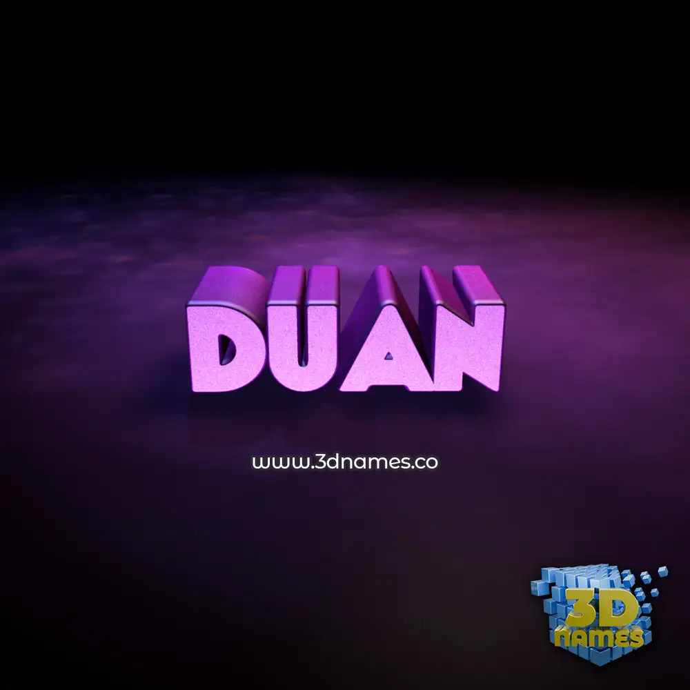 duan in Big Purple style - 3D name wallpaper
