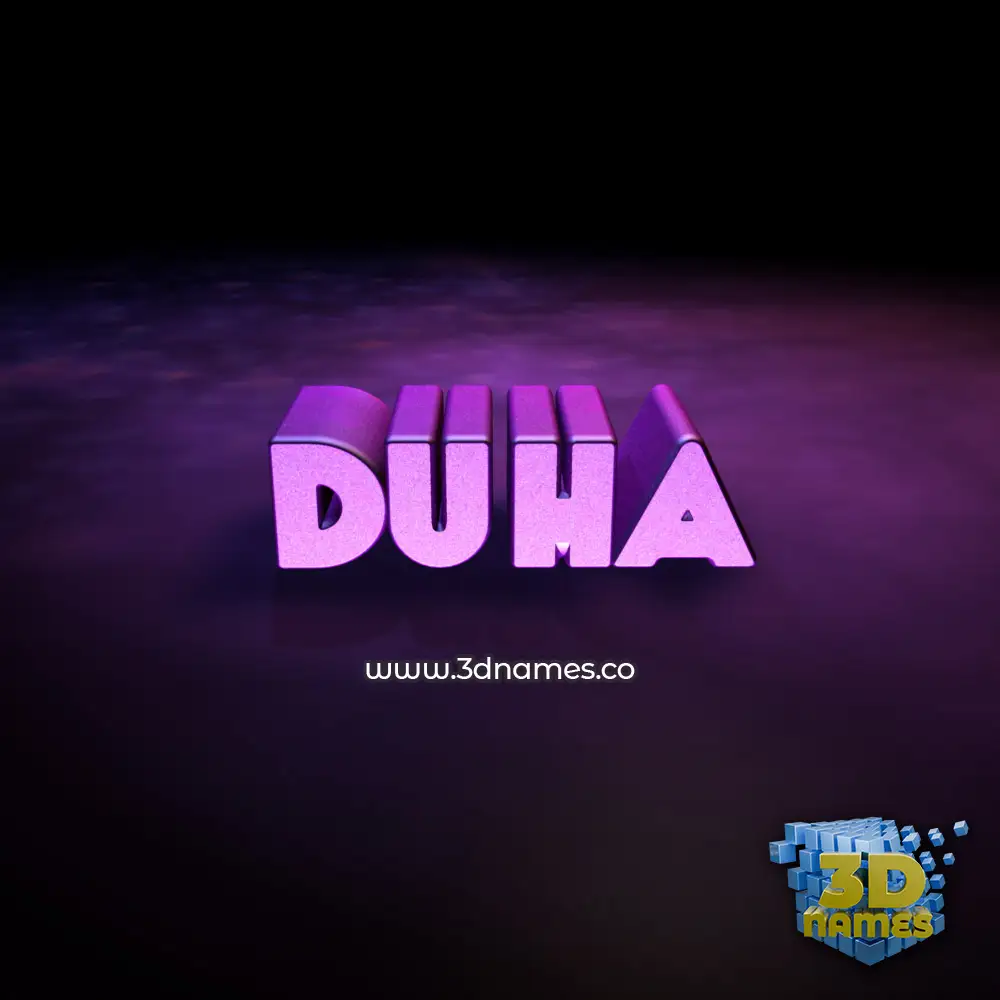 duha in Big Purple style - 3D name wallpaper