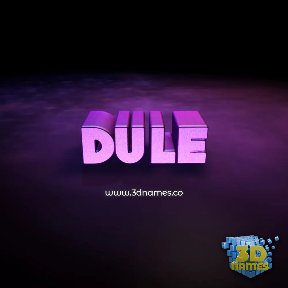dule in Big Purple style - 3D name wallpaper