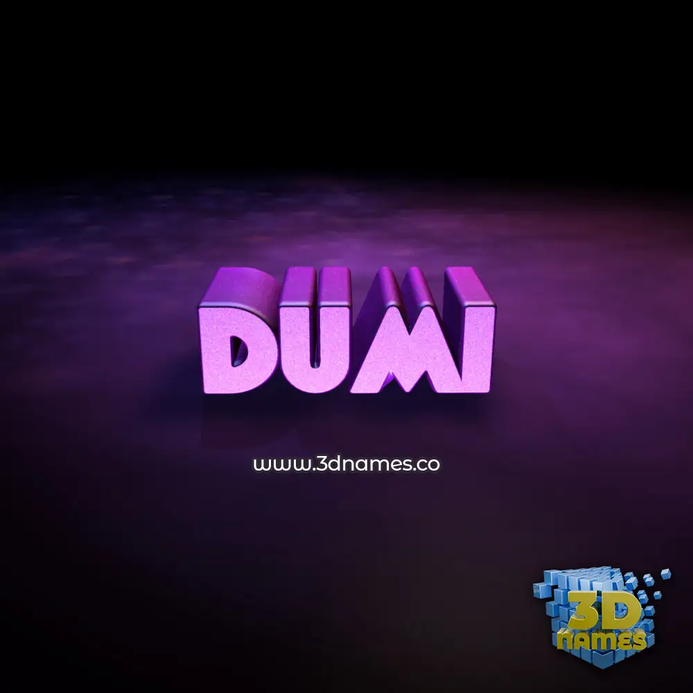 dumi in Big Purple style - 3D name wallpaper