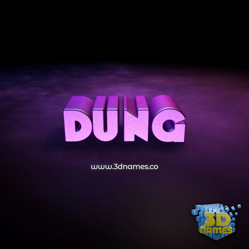 dung in Big Purple style - 3D name wallpaper