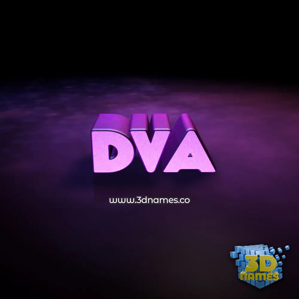dva in Big Purple style - 3D name wallpaper